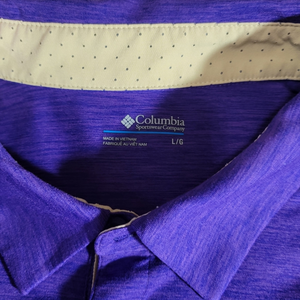 Men's Columbia Purple Washington Huskies Omni-Wick Set II Polo Size Large - Picture 5 of 5